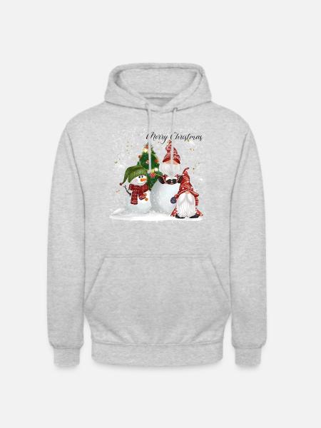 Christmas Gnomes - Unisex Hoodie - Hellgrau meliert