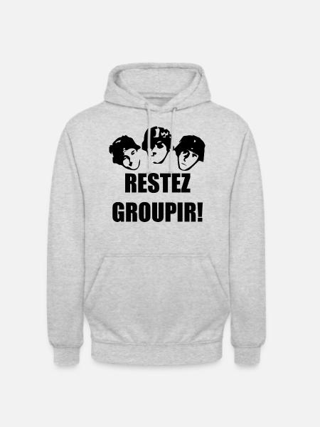 RESTEZ GROUPIR! - Sweat-shirt à capuche unisexe - gris clair chiné