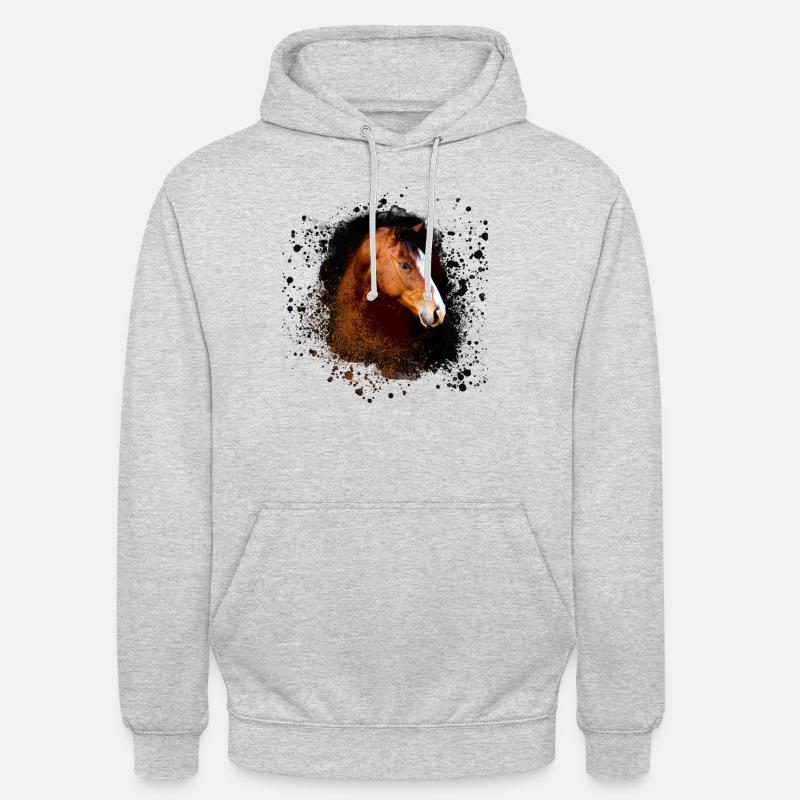 Haflinger, Pferd,Pony, Braun,beige, graffiti,braun - Unisex Hoodie - Hellgrau meliert