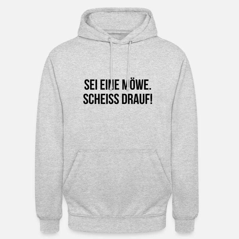 Sei eine Möwe scheiss drauf - Unisex Hoodie - Hellgrau meliert