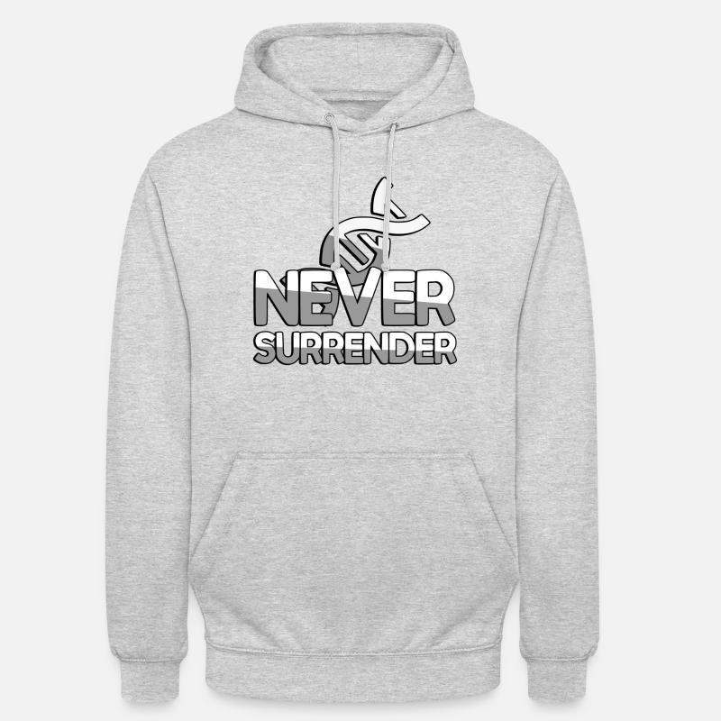 NEVER SURRENDER + ADN - Jeux - Sweat-shirt à capuche unisexe - gris clair chiné