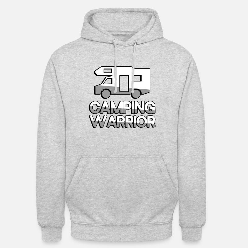 CAMPING WARRIOR + Caravane - Camping - Sweat-shirt à capuche unisexe - gris clair chiné