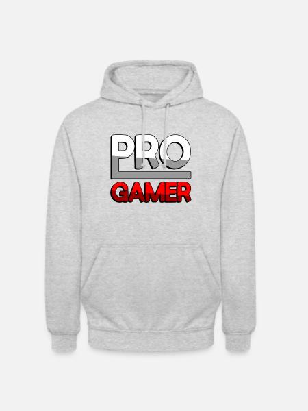 PRO GAMER (Red) - Gaming - Unisex Hoodie - light heather grey