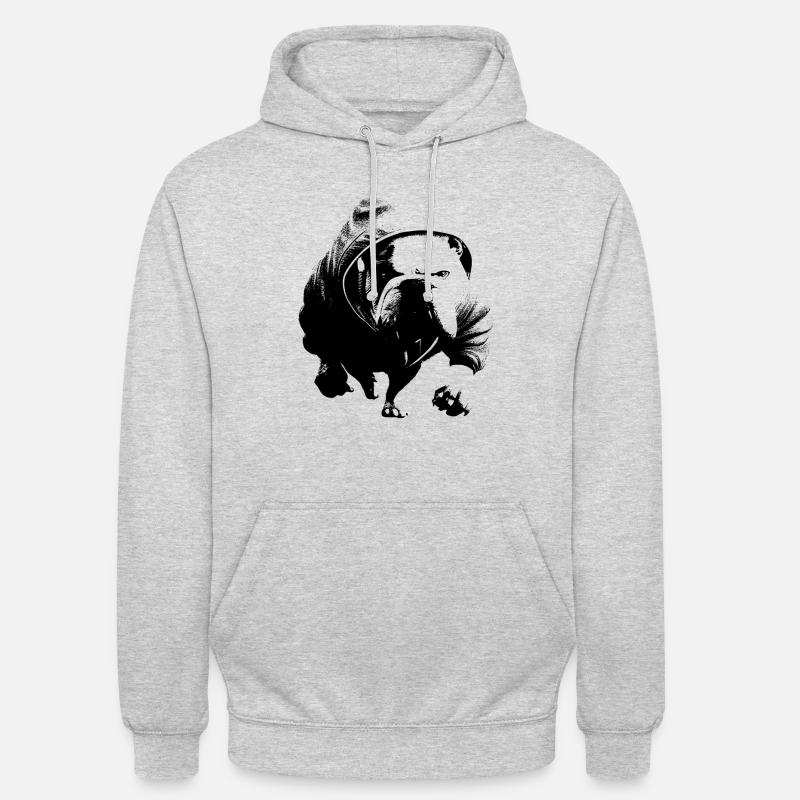 Chien avec sweat à capuche - Sweat-shirt à capuche unisexe - gris clair chiné