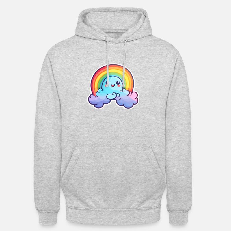 Joyeux arc-en-ciel - Sweat-shirt à capuche unisexe - gris clair chiné