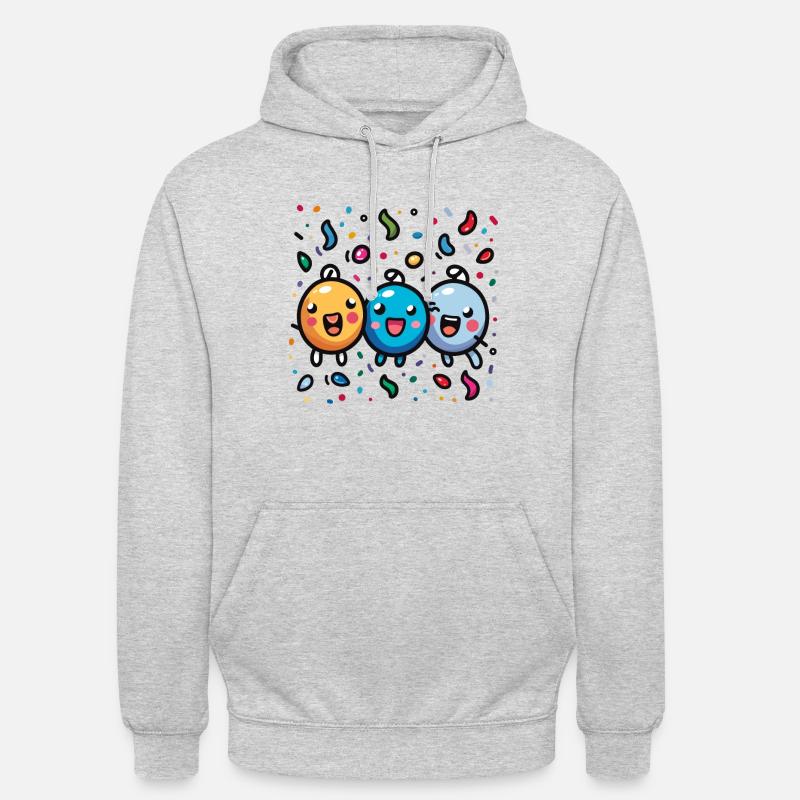 Fasnachtsfreude mit Konfetti - Unisex Hoodie - Hellgrau meliert