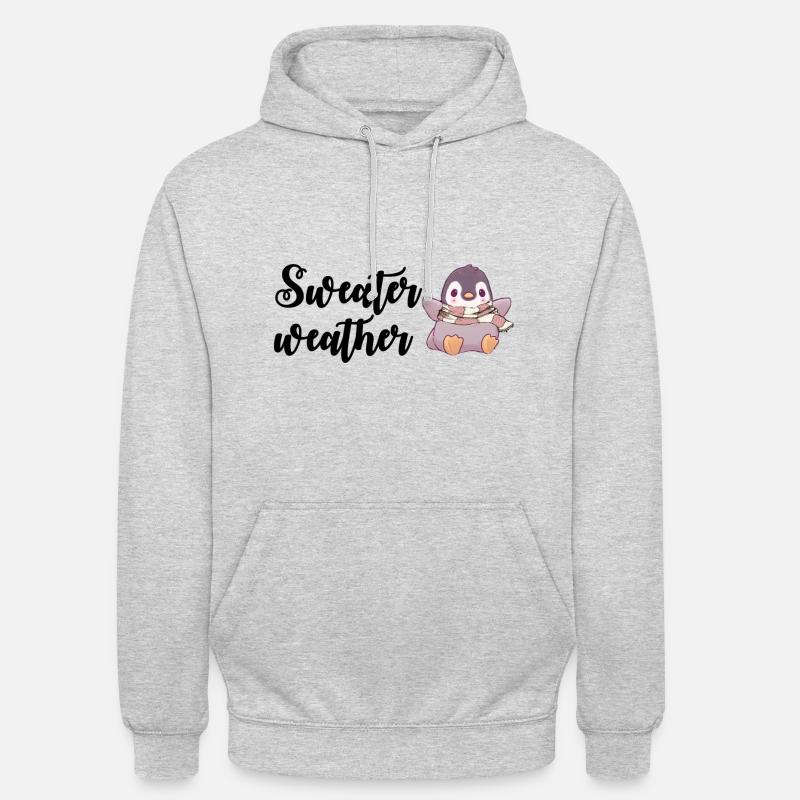 Pull Météo Pingouin Imprimé - Sweat-shirt à capuche unisexe - gris clair chiné