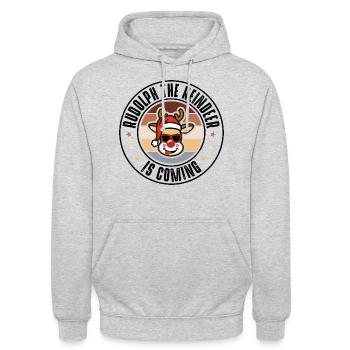 Rudolph - Sweat-shirt à capuche unisexe - gris clair chiné - Devant - Alina (178cm) & Michal (187cm)