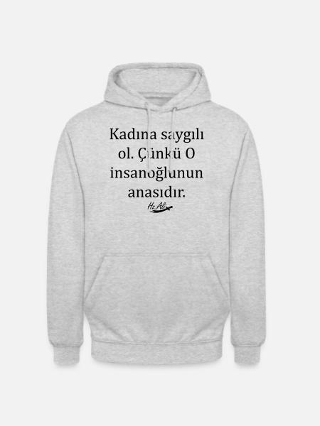 Hz. Ali Sözleri - Unisex Hoodie - Hellgrau meliert