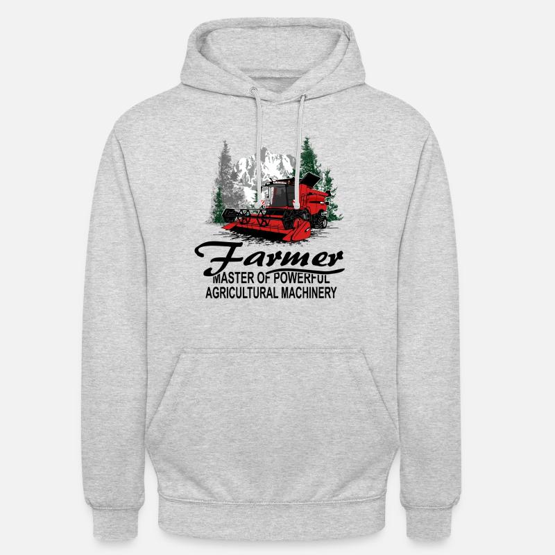 Moissonneuse-batteuse - Moissonneuse-batteuse - Sweat-shirt à capuche unisexe - gris clair chiné