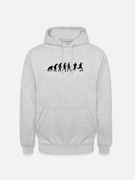 Evolution fodbold sorte skjorte - Hættetrøje unisex - lysegrå meleret