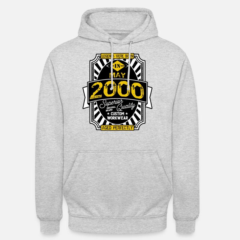 2000 MAY - Sweat-shirt à capuche unisexe - gris clair chiné