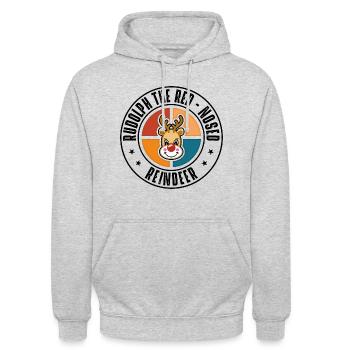 Rudolph - Sweat-shirt à capuche unisexe - gris clair chiné - Devant - Alina (178cm) & Michal (187cm)