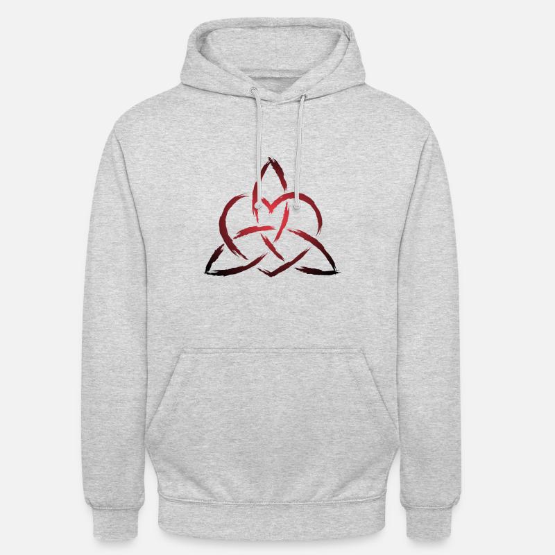 Triquetra Celtic hjerte knopsymbol - Unisex-hettegenser - lysgrå melert