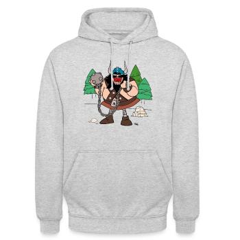 Wickie Und Die Starken Männer Schrecklicher Sven - Unisex Hoodie - Hellgrau meliert - Vorne - Alina (178cm) & Michal (187cm)