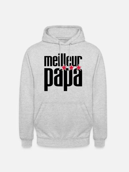Meilleur Papa - Sweat-shirt à capuche unisexe - gris clair chiné