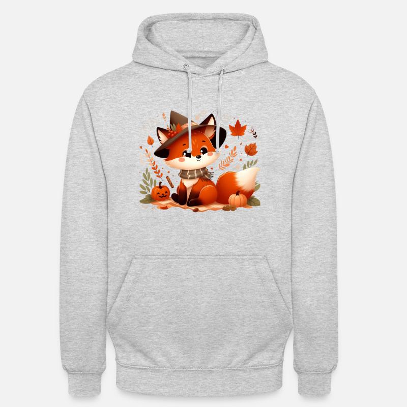 Fuchs Herbst 6 - Unisex Hoodie - Hellgrau meliert