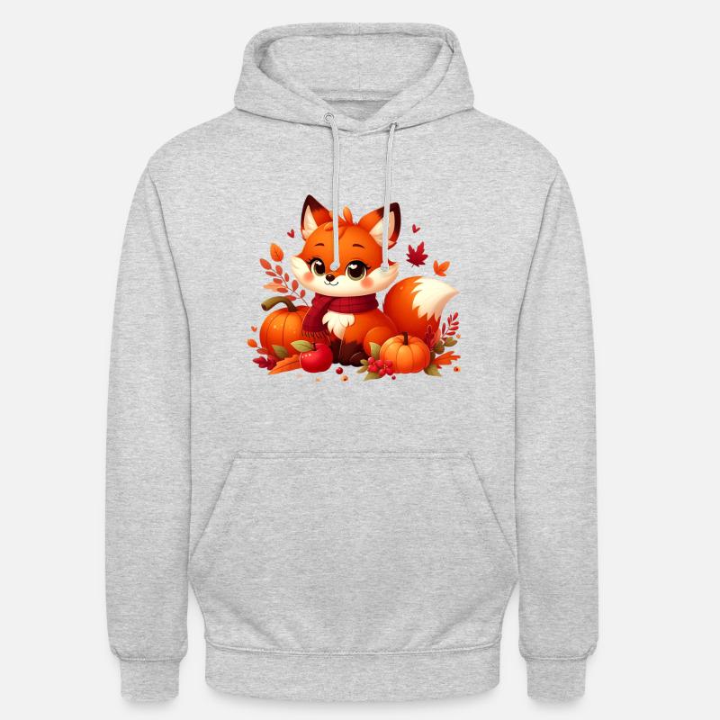 Fuchs Herbst 2 - Unisex Hoodie - Hellgrau meliert