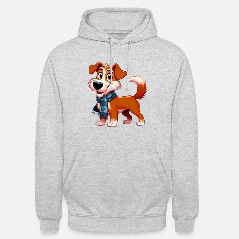 fox terrier 7 - Sweat-shirt à capuche unisexe - gris clair chiné
