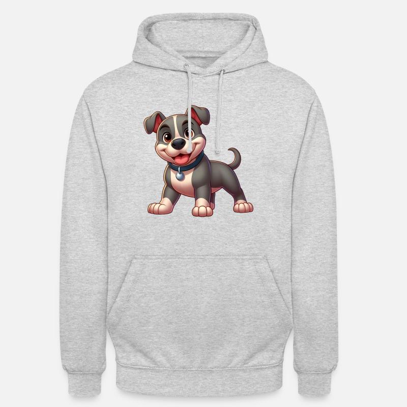 Pitbull (Pitbull) - Unisex Hoodie - Hellgrau meliert