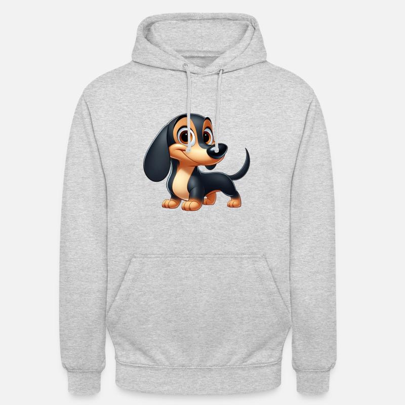 teckel 3 - Sweat-shirt à capuche unisexe - gris clair chiné