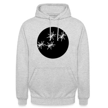 Ameise - Unisex Hoodie - Hellgrau meliert - Vorne - Alina (178cm) & Michal (187cm)