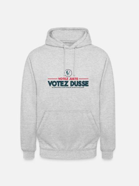 Votez Dusse - Sweat-shirt à capuche unisexe - gris clair chiné