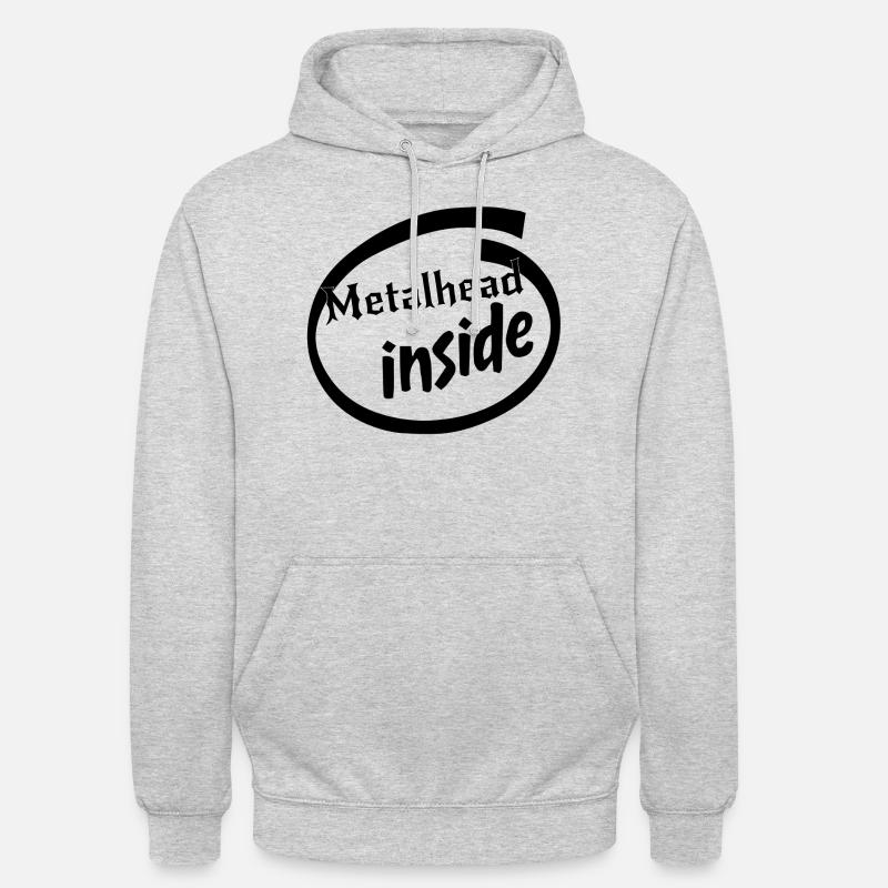 Metalhead inside black logo - Sweat-shirt à capuche unisexe - gris clair chiné