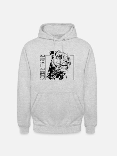 BORDER TERRIER Honden Wilsigns - Uniseks hoodie - lichtgrijs gemêleerd