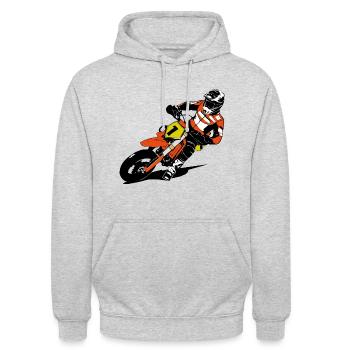 Supermoto - Supermotard - Sweat-shirt à capuche unisexe - gris clair chiné - Devant - Alina (178cm) & Michal (187cm)