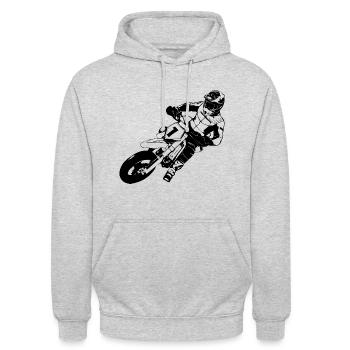 Supermoto - Supermotard - Sweat-shirt à capuche unisexe - gris clair chiné - Devant - Alina (178cm) & Michal (187cm)