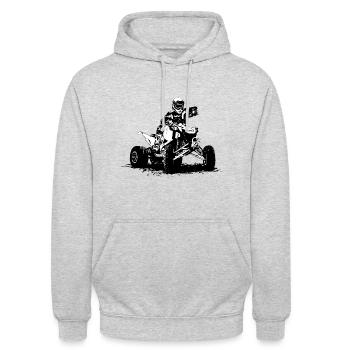 Quad Racing - ATV Racer - Sweat-shirt à capuche unisexe - gris clair chiné - Devant - Alina (178cm) & Michal (187cm)