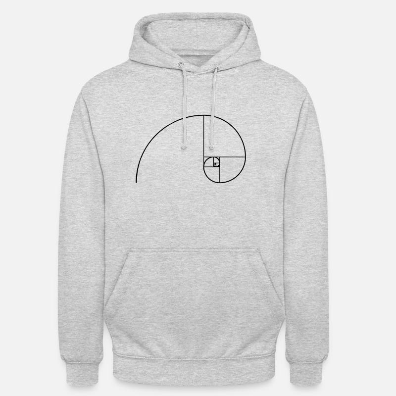 Fibonacci Spiral Math Geometry Character Shapes - Unisex Hoodie - light heather grey