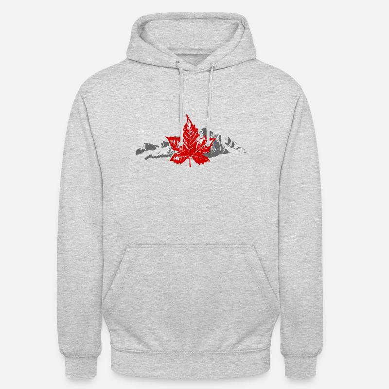 Canada - Maple Leaf & Mountain - Unisex Hoodie - Hellgrau meliert