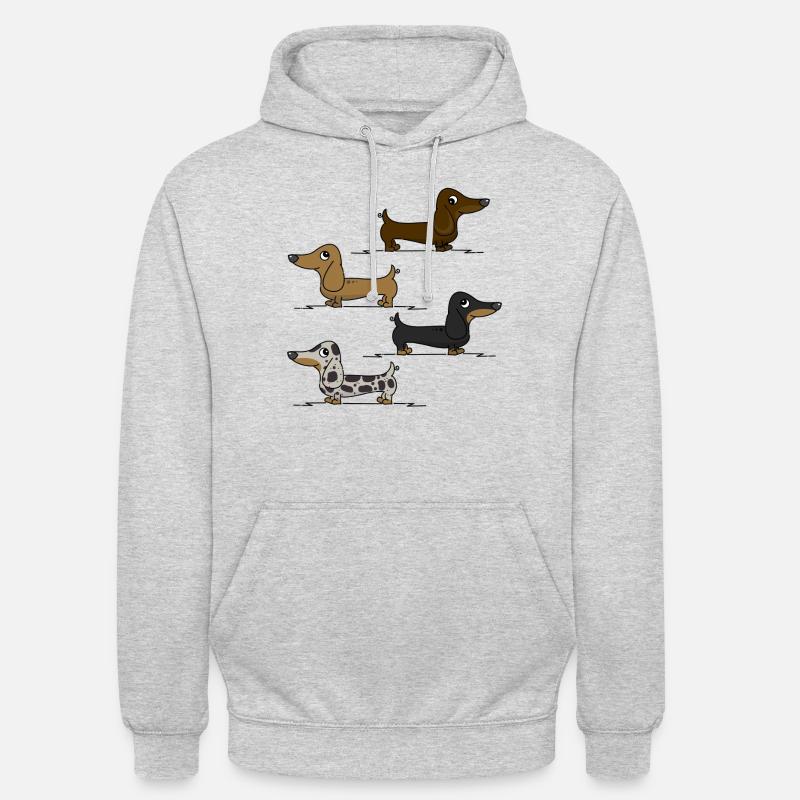 dachshunds - Hættetrøje unisex - lysegrå meleret