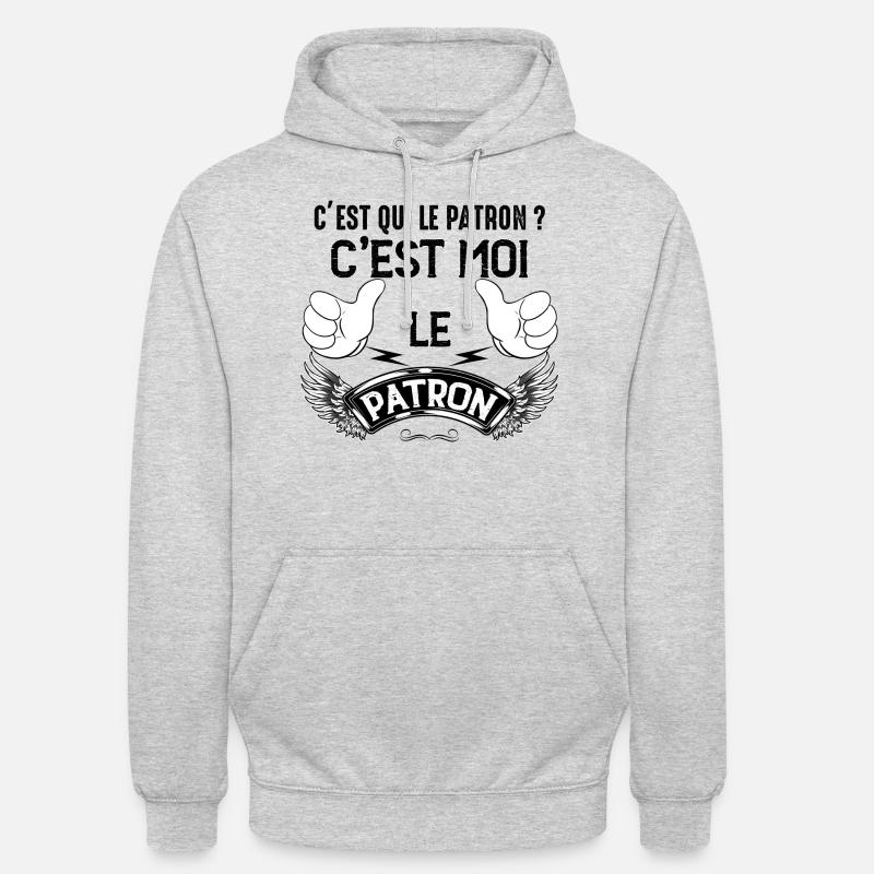 Idée cadeau papa patron - Sweat-shirt à capuche unisexe - gris clair chiné
