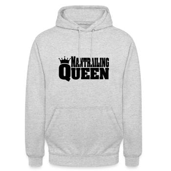 MANTRAILING QUEEN - Unisex Hoodie - Hellgrau meliert - Vorne - Alina (178cm) & Michal (187cm)