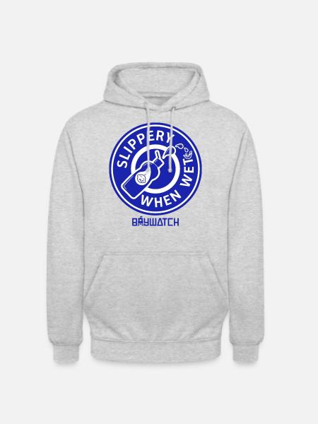 Baywatch Slippery When Wet - Unisex Hoodie - Hellgrau meliert