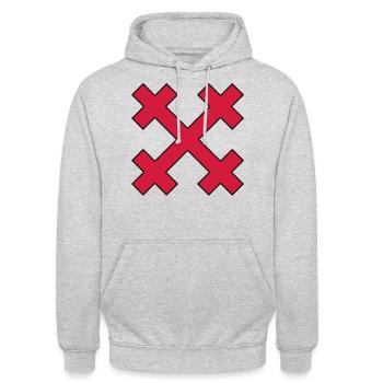 Baltisches Kreuz - Unisex Hoodie - Hellgrau meliert - Vorne - Alina (178cm) & Michal (187cm)