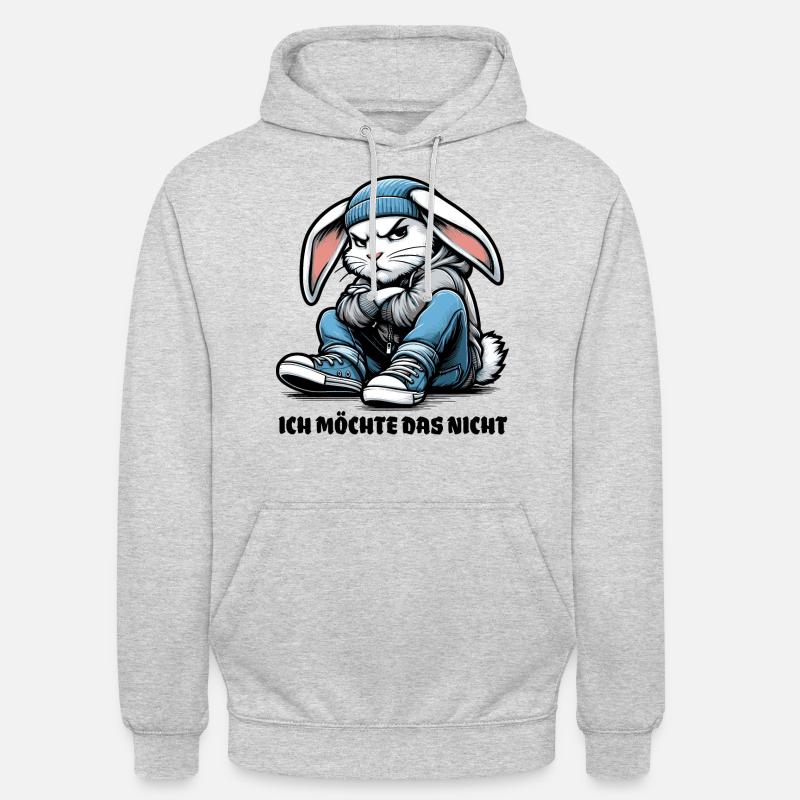 ICH MÖCHTE DAS NICHT - Unisex Hoodie - Hellgrau meliert