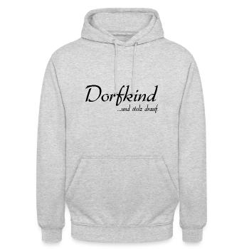 Dorfkind - Unisex Hoodie - Hellgrau meliert - Vorne - Alina (178cm) & Michal (187cm)