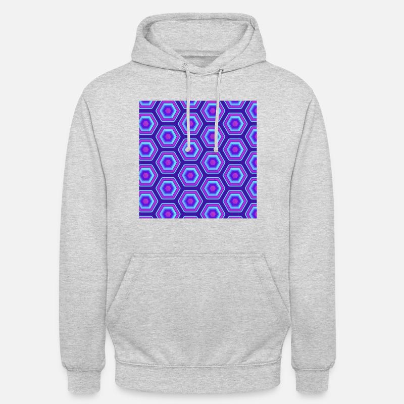 Check pattern pink pink blue checkered neon - Unisex Hoodie - light heather grey