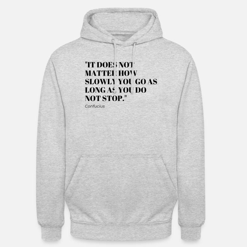 Citation Continuez - Sweat-shirt à capuche unisexe - gris clair chiné
