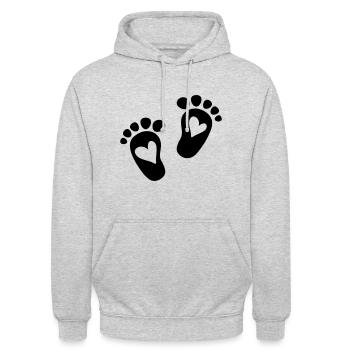 Baby feet - Unisex Hoodie - light heather grey - Front - Alina (178cm) & Michal (187cm)