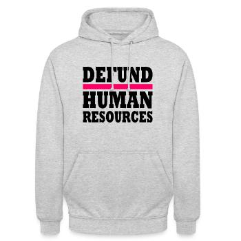 defund human resources - Sweat-shirt à capuche unisexe - gris clair chiné - Devant - Alina (178cm) & Michal (187cm)
