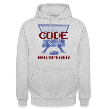 Code Whisperer - Unisex Hoodie - light heather grey - Front - Alina (178cm) & Michal (187cm)
