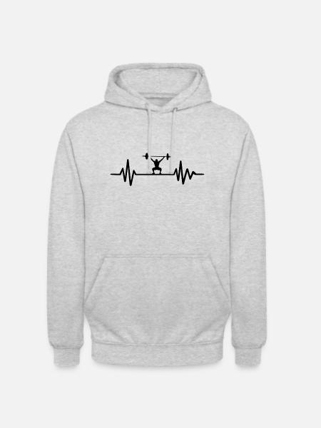 Weightlifting - Heartbeat - Unisex Hoodie - light heather grey