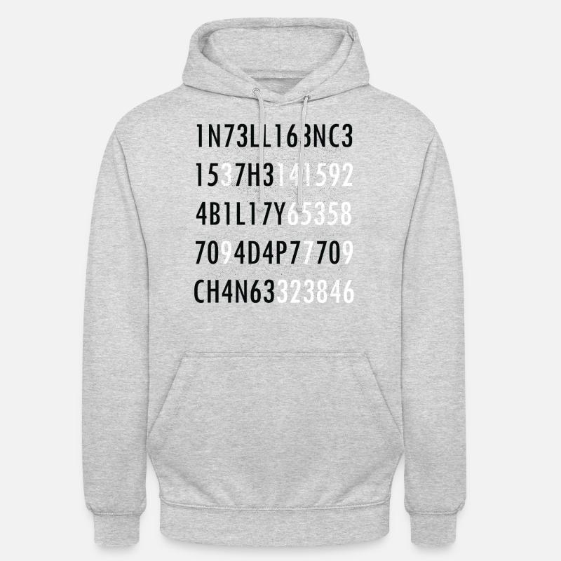 Intelligence-Citation de science intelligence nerd - Sweat-shirt à capuche unisexe - gris clair chiné