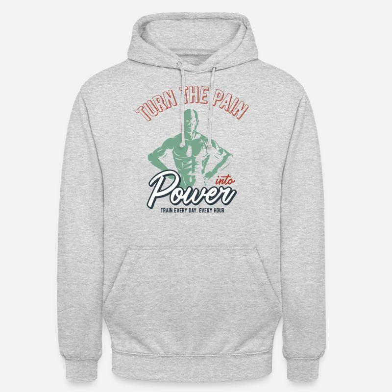 La musculation est ma passion - Sweat-shirt à capuche unisexe - gris clair chiné