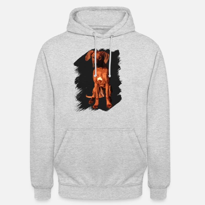 Rhodesian Ridgeback sur fond noir - Sweat-shirt à capuche unisexe - gris clair chiné